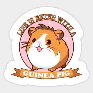 Cute guinea pig classic Sticker